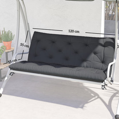 Outsunny Cojín Para Banco Con Respaldo 120x110x12 Cm Negro_2