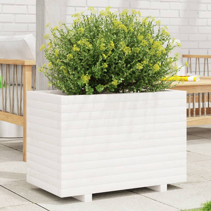 Jardinera Madera Maciza De Pino Blanco 70x40x49,5 Cm_1