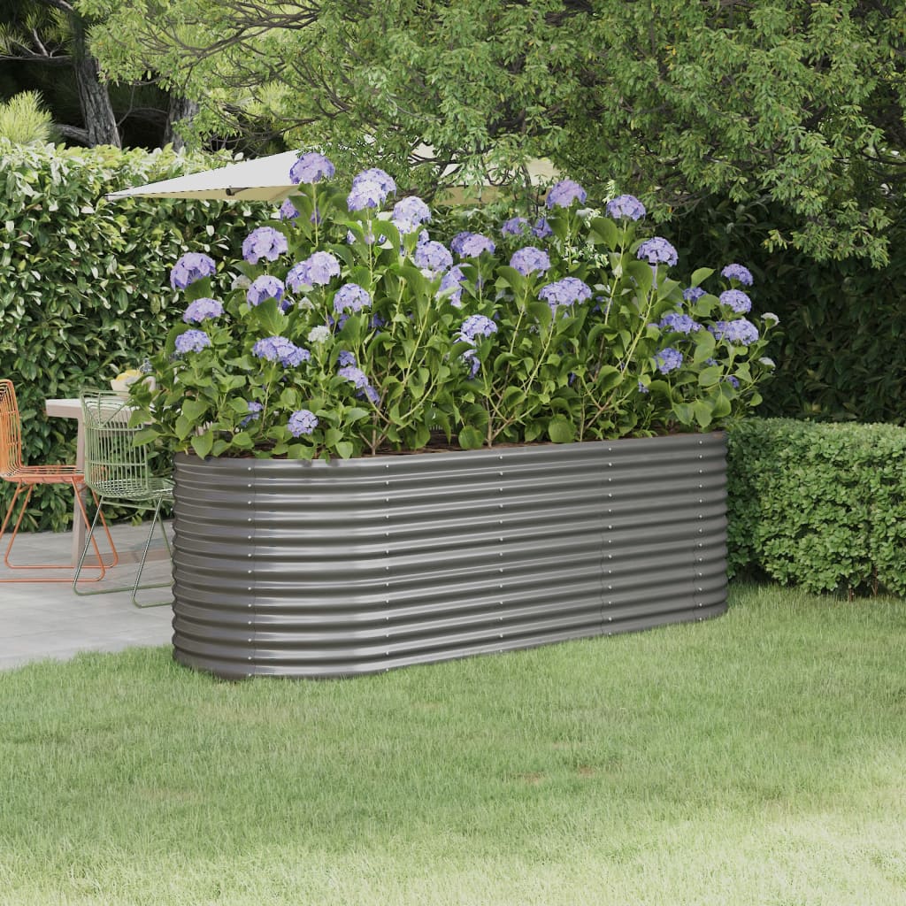 Jardinera Arriate Acero Galvanizado Gris 224x80x68 Cm_1