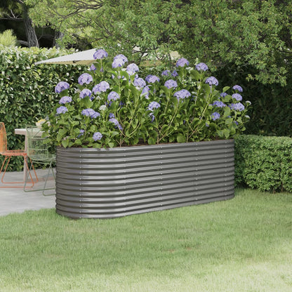 Jardinera Arriate Acero Galvanizado Gris 224x80x68 Cm_1