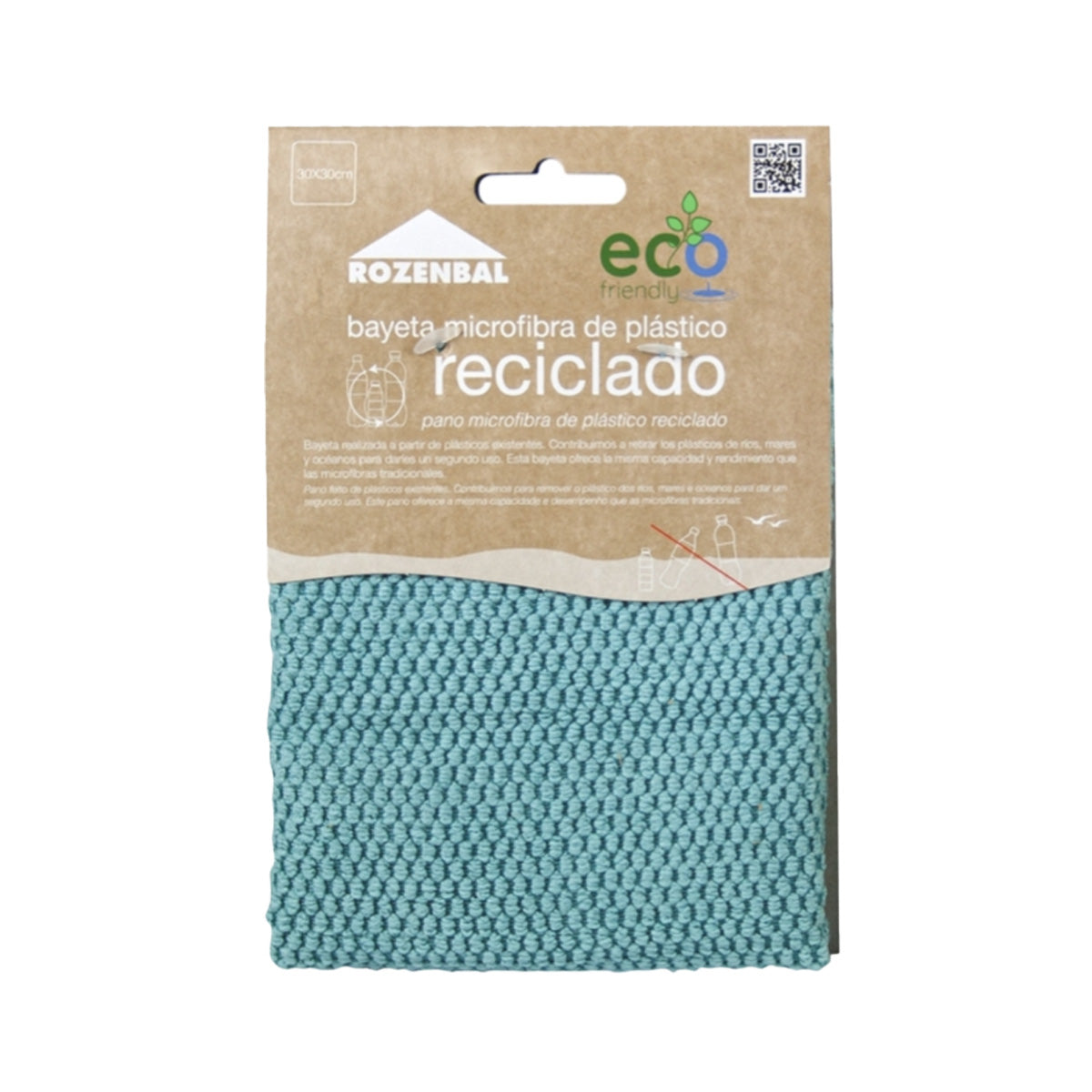 Pack 3x Bayetas PET reciclado microfibra 30 x 30 cm Eco Friendly Kerkom