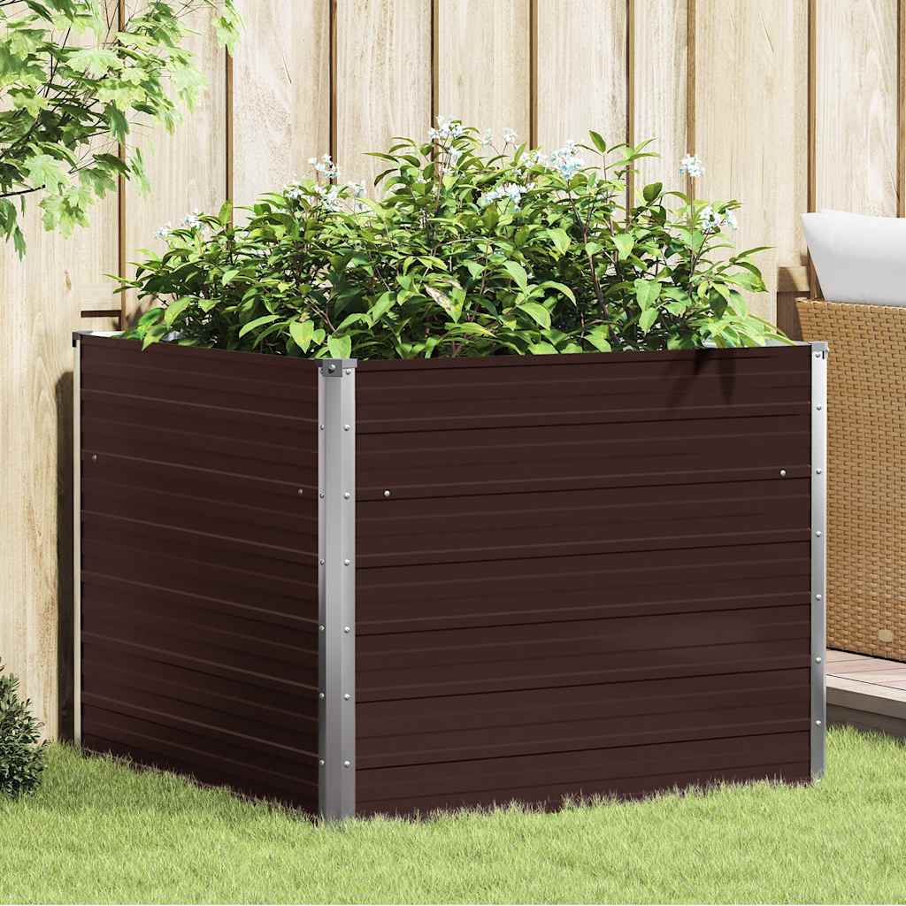 Mesa De Cultivo De Acero Galvanizado Marrón 100x100x77 Cm_1