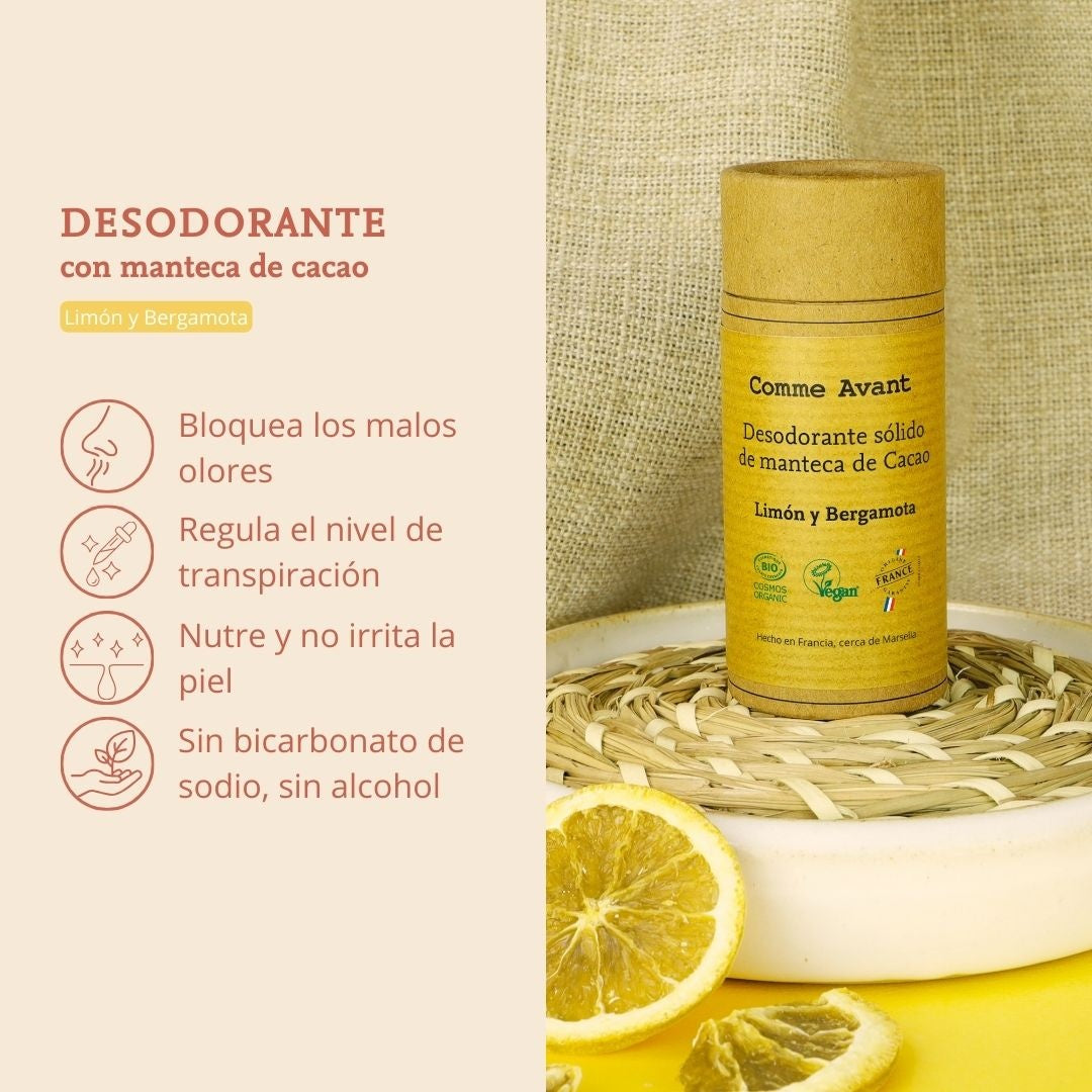 Desodorante sólido limón y bergamota Comme Avant 60 g