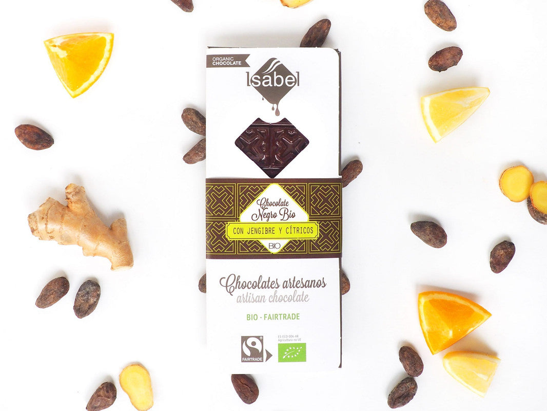 Tableta Bio chocolate negro con jengibre y cítricos_0