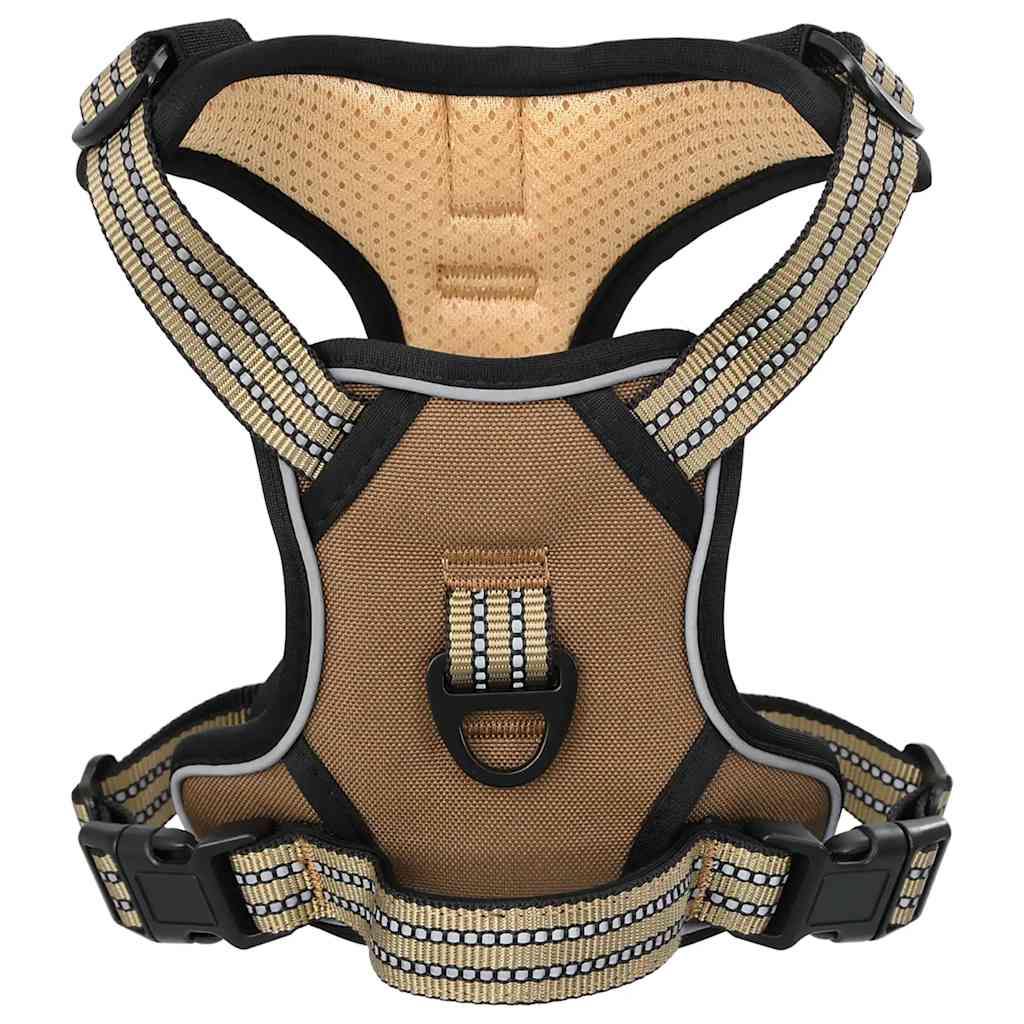 Arnés Para Perros Con Bandas Reflectantes Ajustables Marrón Xl_0