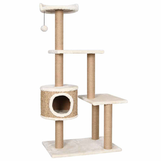 Árbol Para Gatos Con Poste Rascador 123 Cm Hierba Marina_0