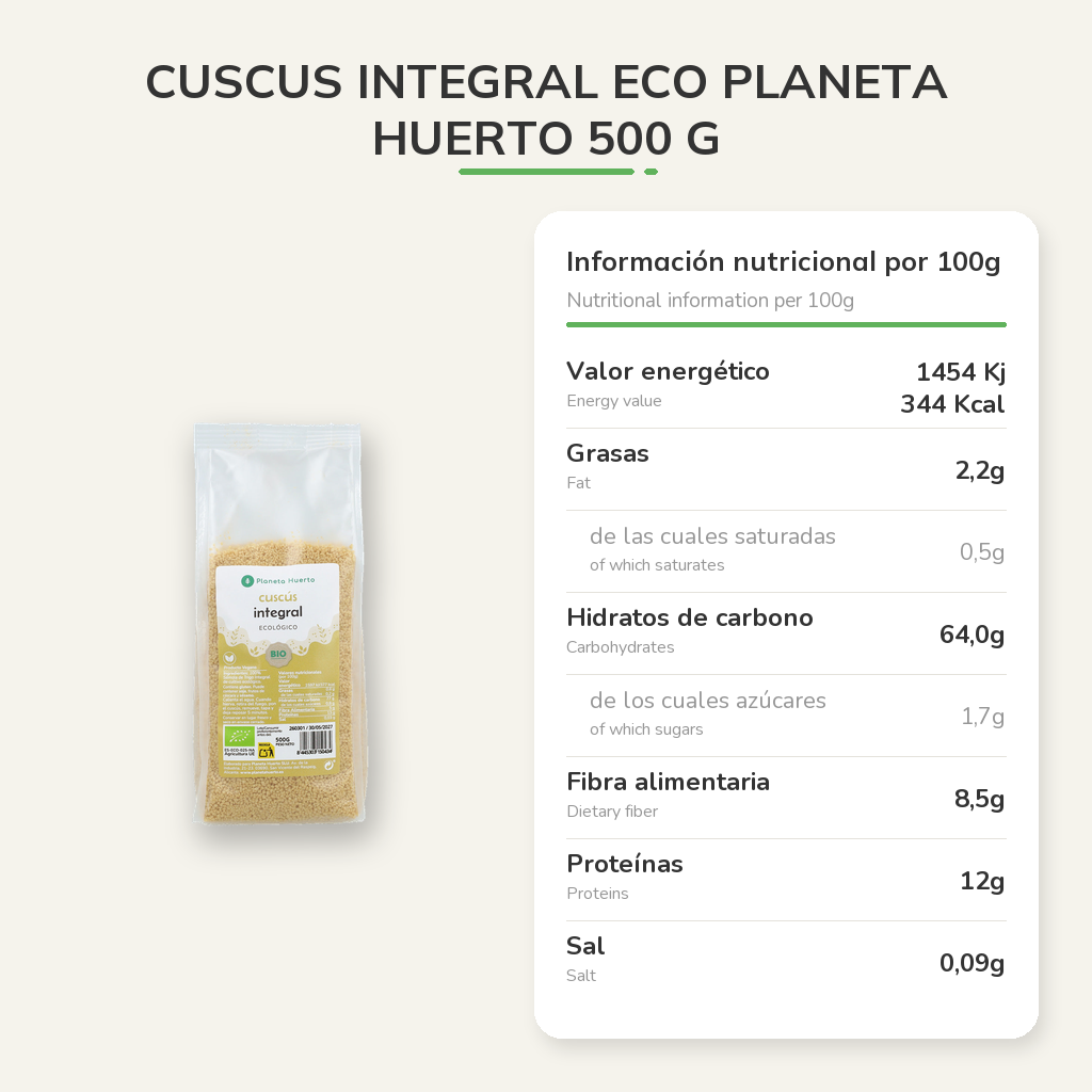 Información nutricional