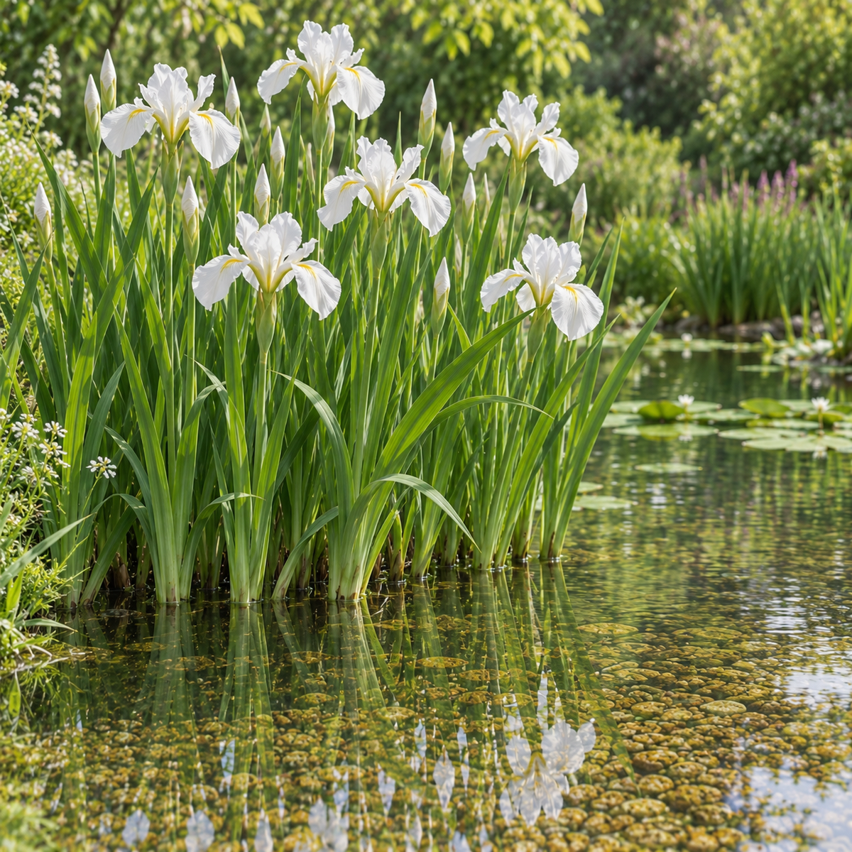 Lirio Blanco - Iris Kaempferi - 12 Plantas_1