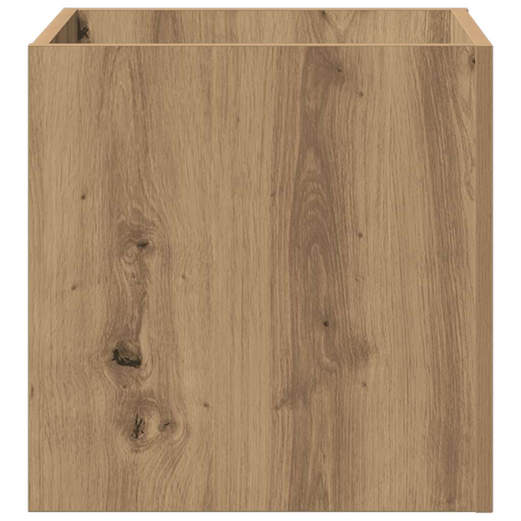 Jardinera De Madera Contrachapada Roble Artesanal 40x40x40 Cm_4