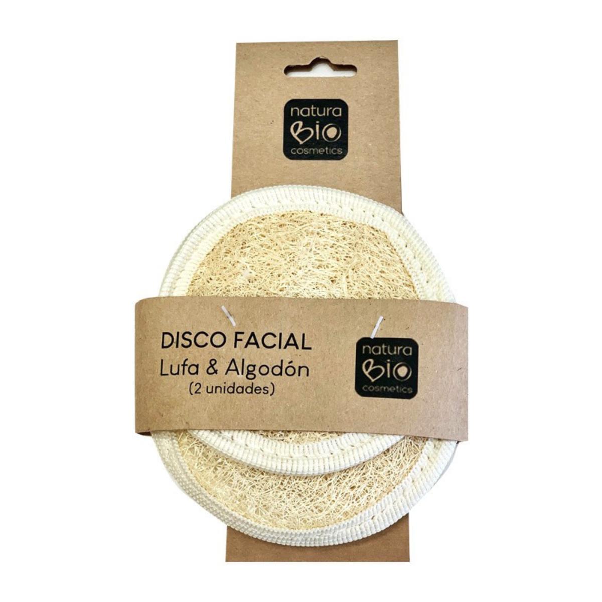 Disco facial luffa algodón 2 unidades