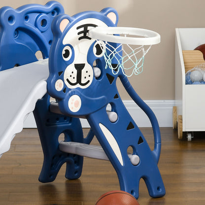 Aiyaplay Tobogán Infantil 3 En 1 Con Patrón De Tigre 133x60x70 Cm Azul Y Gris_3