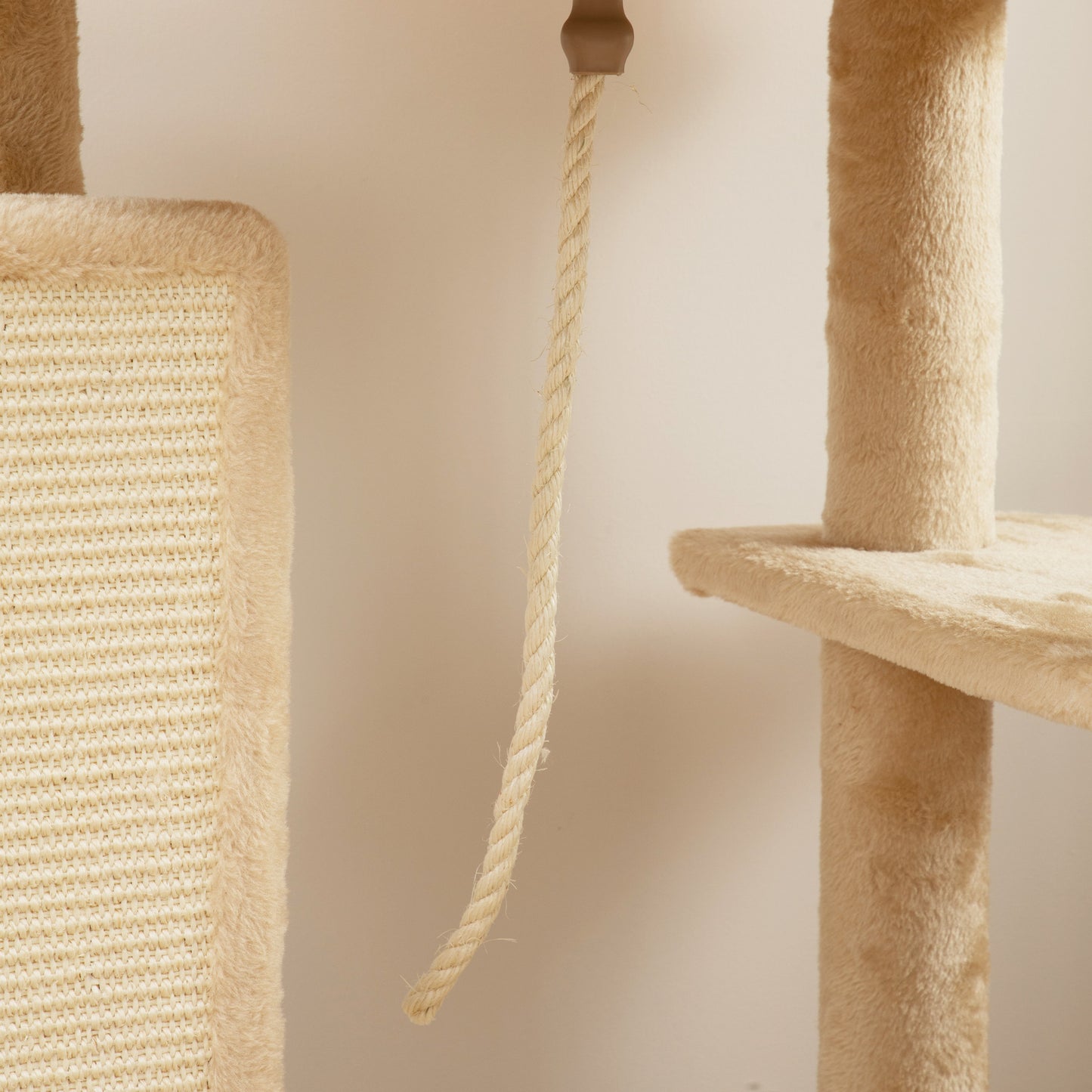 Pawhut Árbol Rascador Para Gatos Grande Altura 132 Cm Beige_3