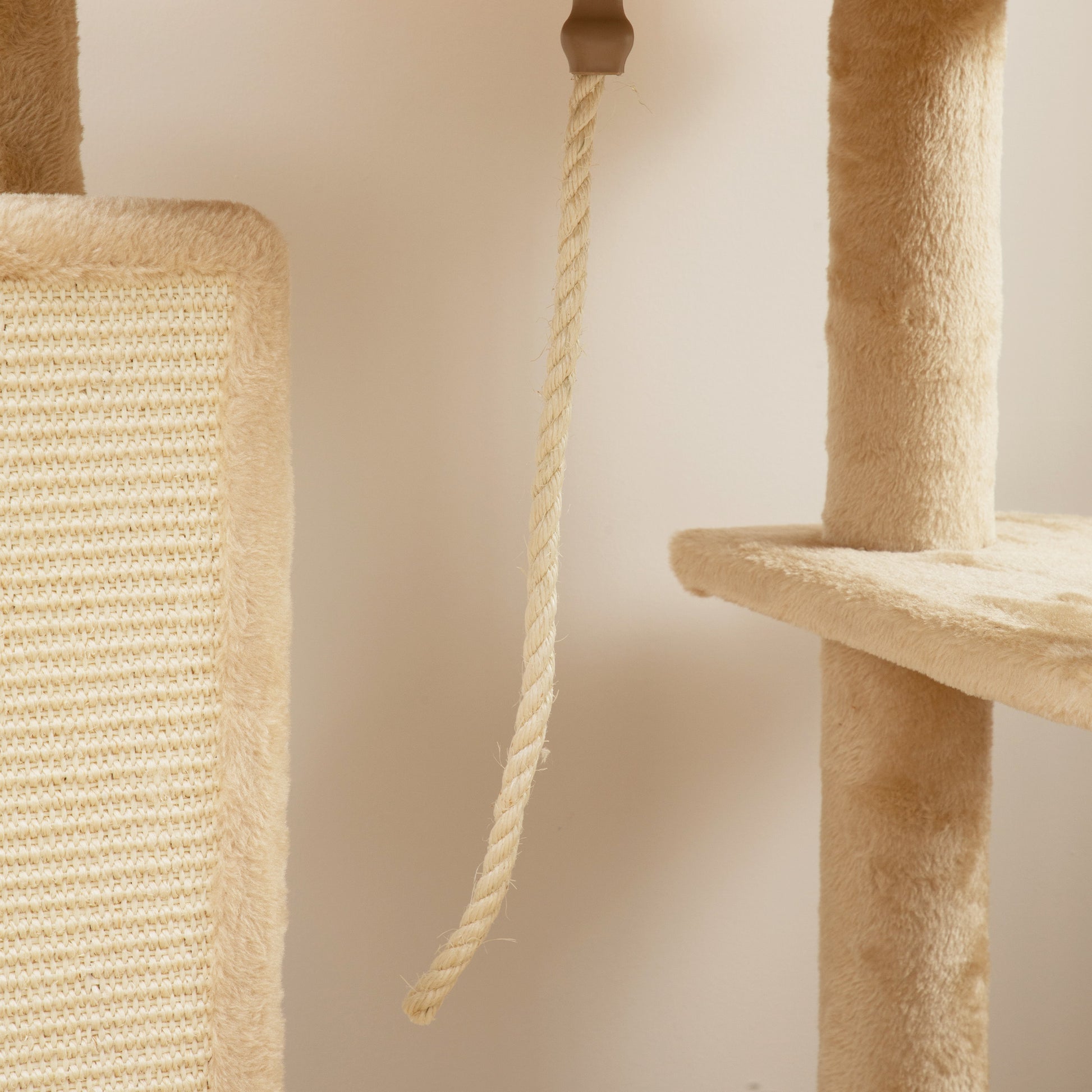 Pawhut Árbol Rascador Para Gatos Grande Altura 132 Cm Beige_3