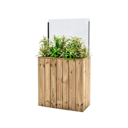 Jardinera Alta De Madera Autoportante Con Cortavientos 60 Cm 75 X 34,5 X 80 Cm Hortalia_0