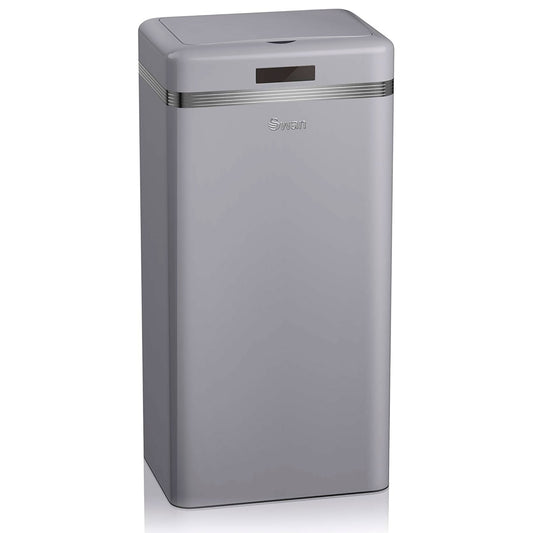 Swan Cubo De Basura Cocina Automático, Sensor De Movimiento, 45l, Metálico, Papelera Reciclaje, Swka4500grneu, Gris_0