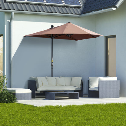 Outsunny Sombrilla De Pared Jardín 200x190x240cm Con Manivela Para Terraza Café_1