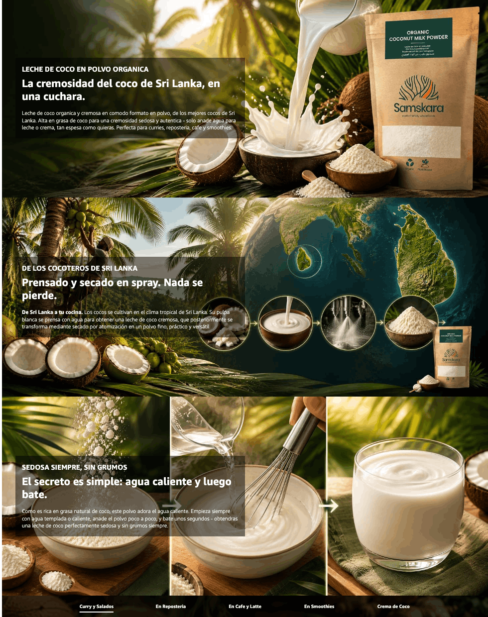 Leche De Coco En Polvo Bio - 500g | Bebida Vegetal Ecológica Vegana, Sin Lactosa, Sin Azúcares Añadidos, Sin Gluten_4