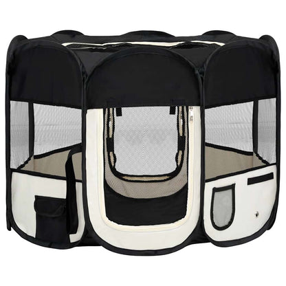 Parque De Perros Plegable Bolsa De Transporte Negro 90x90x58 Cm_0