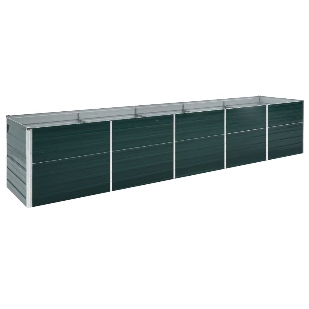 Arriate De Jardín De Acero Galvanizado Verde 400x80x77 Cm_1