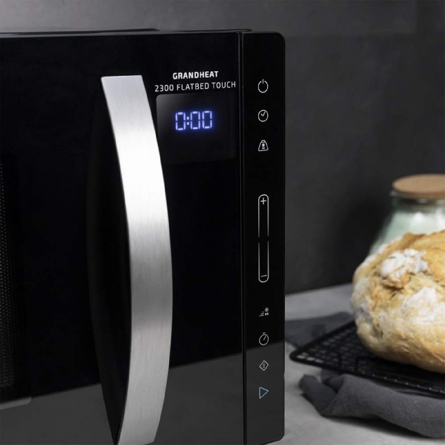 Microondas Sin Plato Grandheat 2300 Flatbed Touch Black. Capacidad 23 Litros, Potencia 800 W, 8 Funciones Preconfiguradas, Temporizador Hasta 95 Min_4
