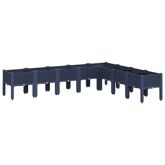 Jardinera Con Patas Pp Azul Gris 200x160x42 Cm_0