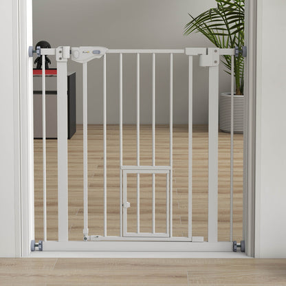 Pawhut Barrera De Seguridad Para Perros Extensible 74-80x76,2 Cm Blanco_3