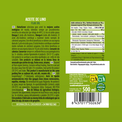 Aceite de Lino BIO NaturGreen 500 ml