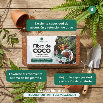 Sustrato Fibra de Coco Planeta Huerto 140 Litros