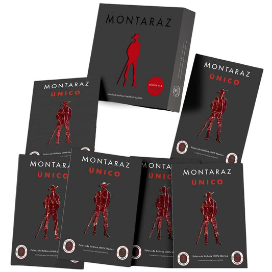 Montaraz® Caja Regalo Gourmet | 6 Loncheados De Paleta 100% Ibérica De Bellota Envasados Al Vacío (600gr) De Salamanca_0