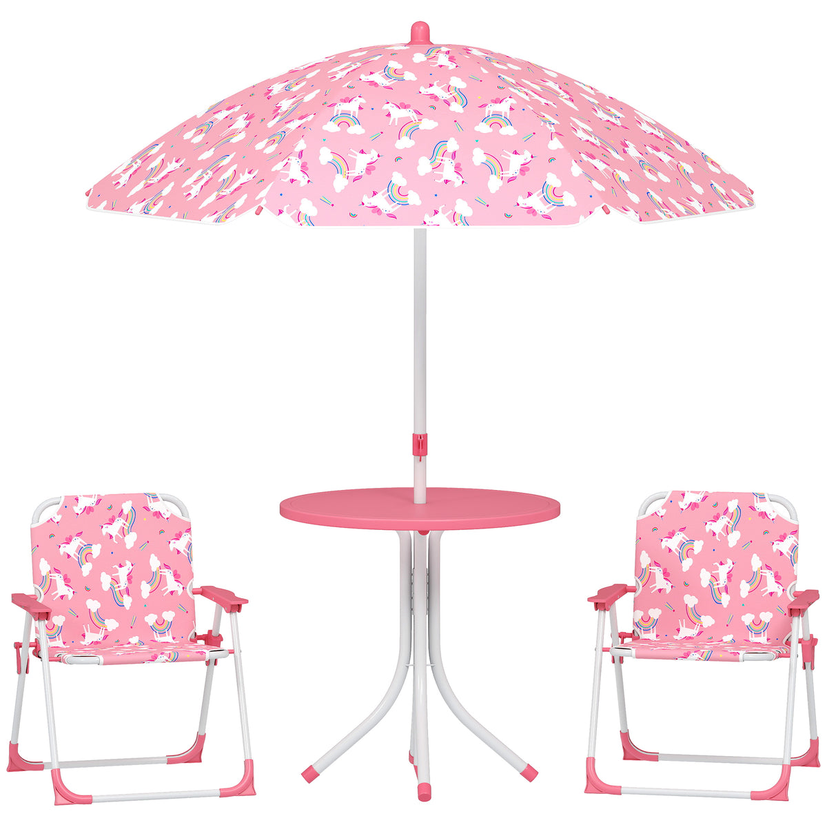 Aiyaplay Conjunto De Mesa Y Sillas Infantil De Jardín De 4 Piezas Rosa_0