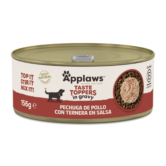 Topper de Pollo y Ternera en Salsa para Perros Applaws 156 g