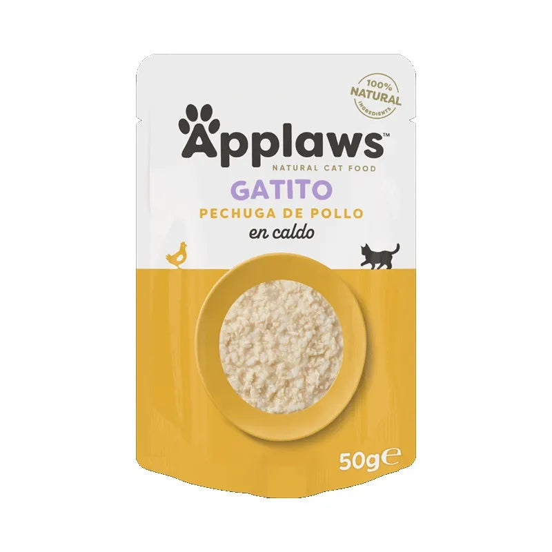 Comida Húmeda Kitten de Pechuga de Pollo en Caldo para Gatos Applaws 50 g