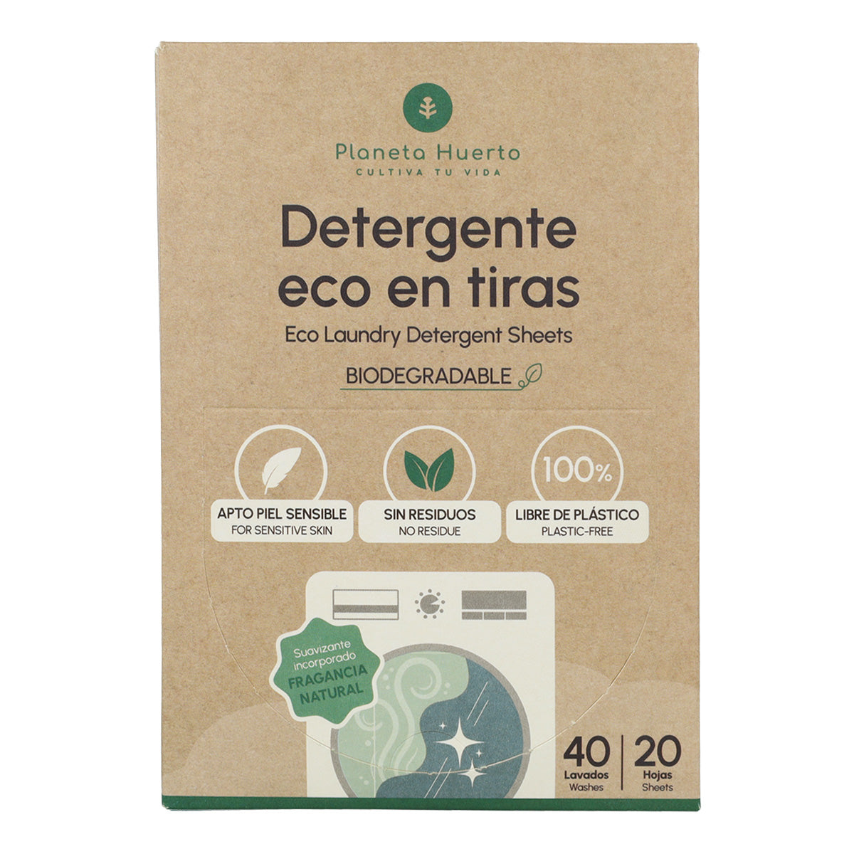 Eco-Tiras detergente y suavizante Planeta Huerto 40 lavados