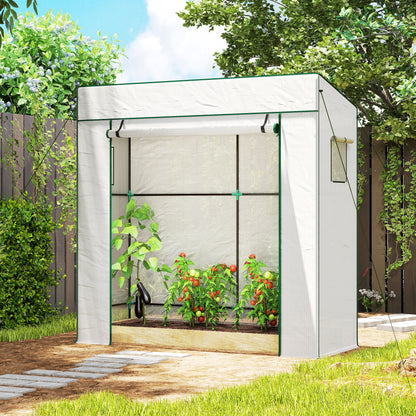 Outsunny Invernadero Pequeño Con Ventanas De Malla 196x77x197 Cm Blanco_3