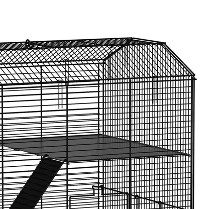 Pawhut Jaula Para Hámster Con Fondo Profundo 57x43x74 Cm Negro_4