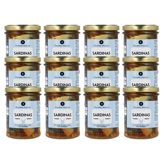 Pack 12x Sardinas en aceite de oliva virgen extra ECO Planeta Huerto 190 g