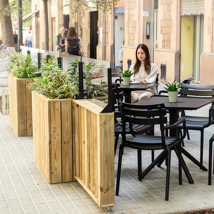 Jardinera Alta De Madera Autoportante Con Cortavientos 60 Cm 75 X 44,5 X 80 Cm Hortalia_3