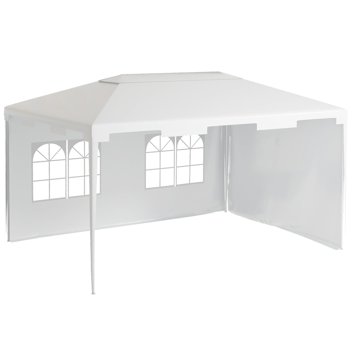 Outsunny Carpa De Jardín 4x3 M Con 2 Laterales 2 Ventanas Anti-uv Blanco_0
