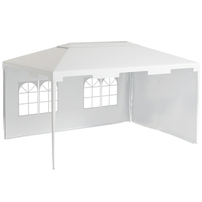 Outsunny Carpa De Jardín 4x3 M Con 2 Laterales 2 Ventanas Anti-uv Blanco_0