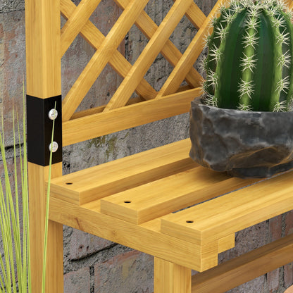 Outsunny Estantería Para Plantas De Madera Con Enrejado 75x50x166 Cm Natural_4
