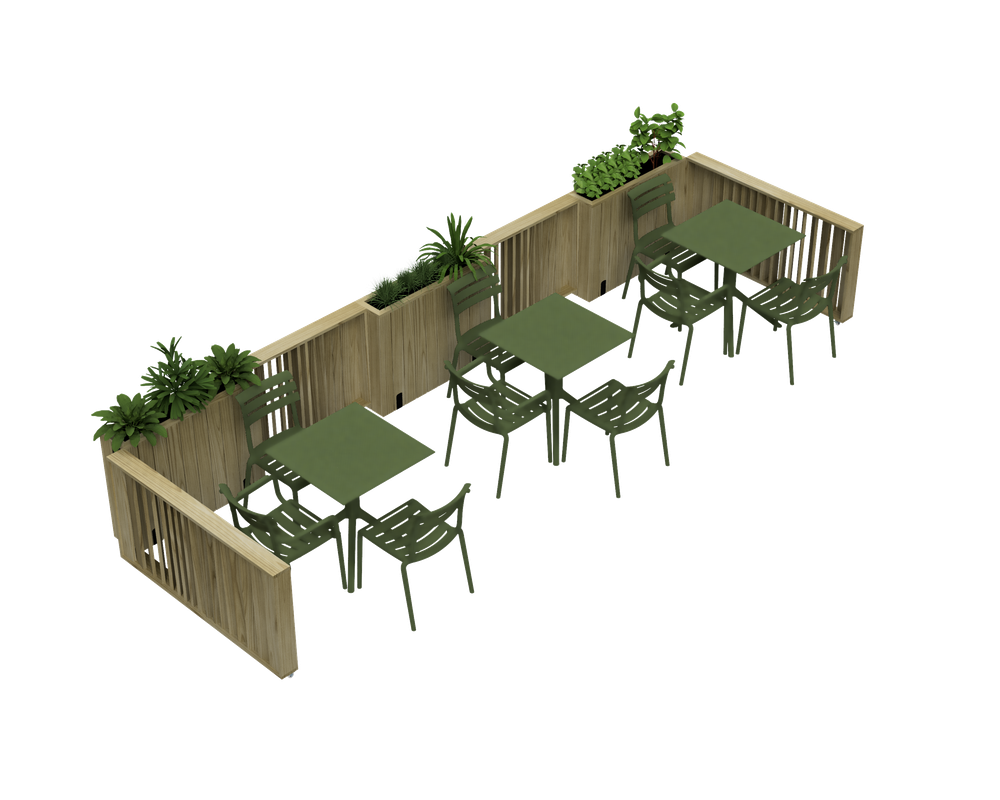 Kit Jardinera Alta De Madera Con Ruedas, Barandilla Abatible Y Cortavientos 40 Cm 75 X 24 X 80 Cm Hortalia_4