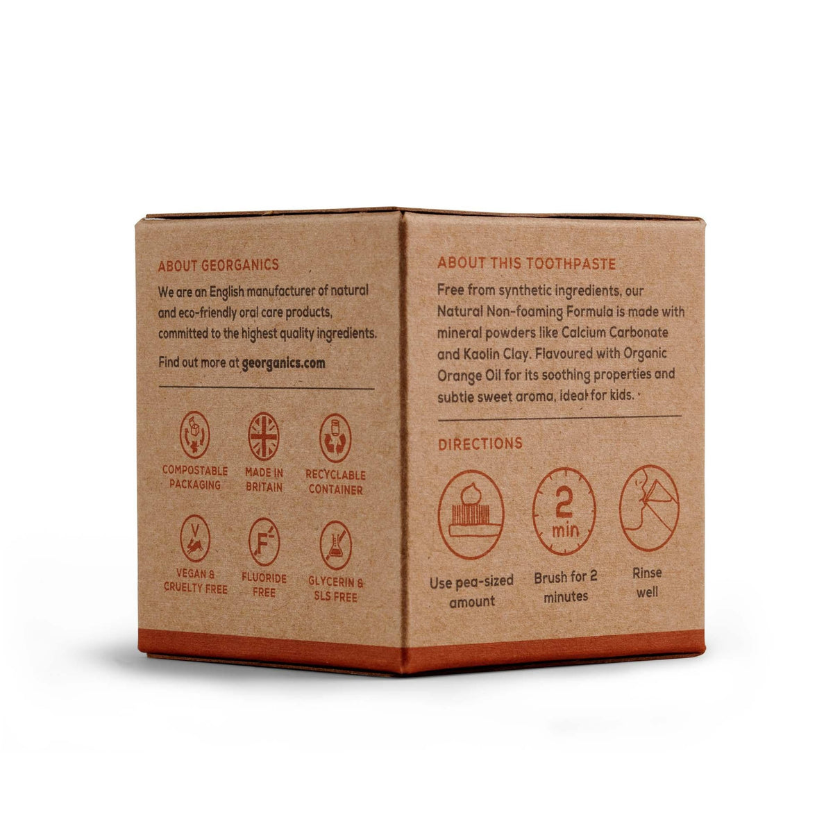 Dentífrico con Aceite de Coco Naranja Georganics 120 ml