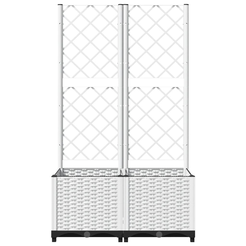 Jardinera Con Enrejado Pp Blanco 80x40x136 Cm_2