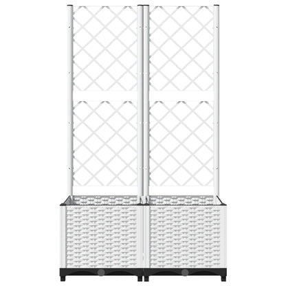 Jardinera Con Enrejado Pp Blanco 80x40x136 Cm_2