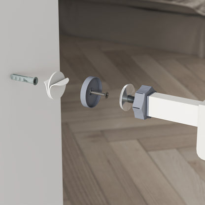 Pawhut Barrera De Seguridad Para Perros Extensible 74-80x76,2 Cm Blanco_4