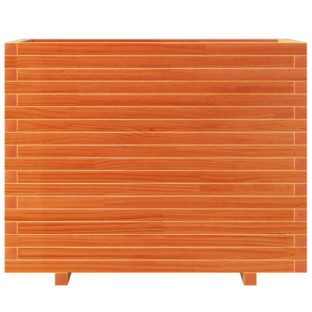 Jardinera Madera Maciza De Pino Marrón Cera 90x40x72,5 Cm_4