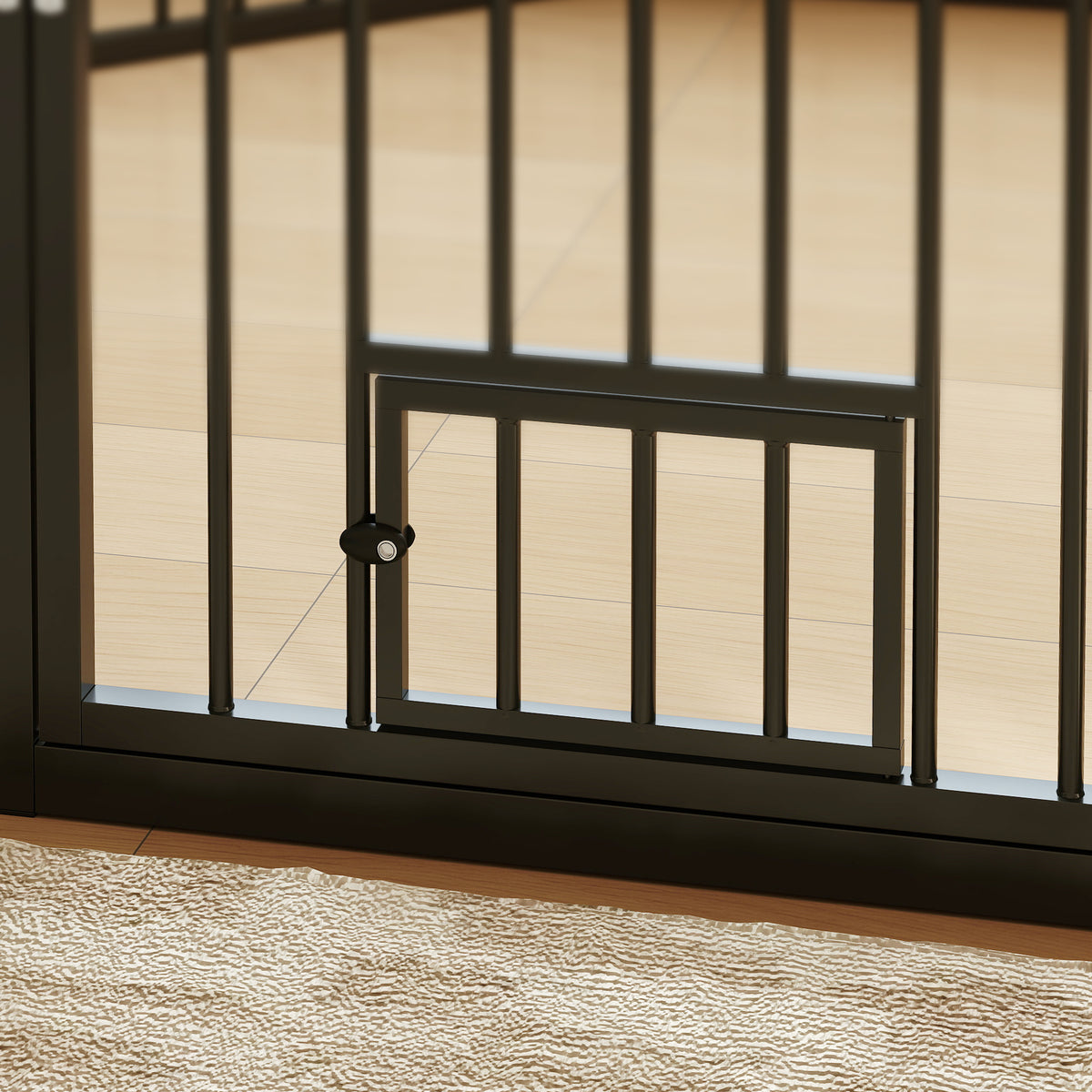 Pawhut Parque Para Perros De 8 Paneles 60x76 Cm Para Interior Y Exterior Negro_3
