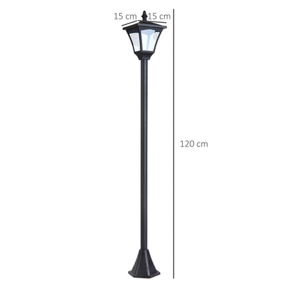 Outsunny Conjunto De 2 Farolas Solares Con Paneles Solares 15x15x120 Cm Negro_2