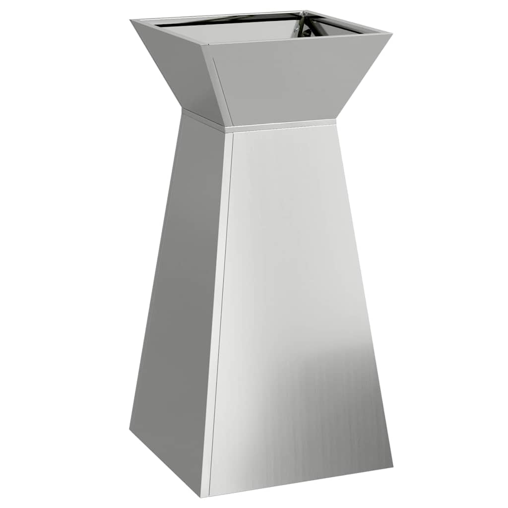 Maceta Pilar 2 Uds. Plateado 35 X 35 X 73 Cm Acero Galvanizado_4