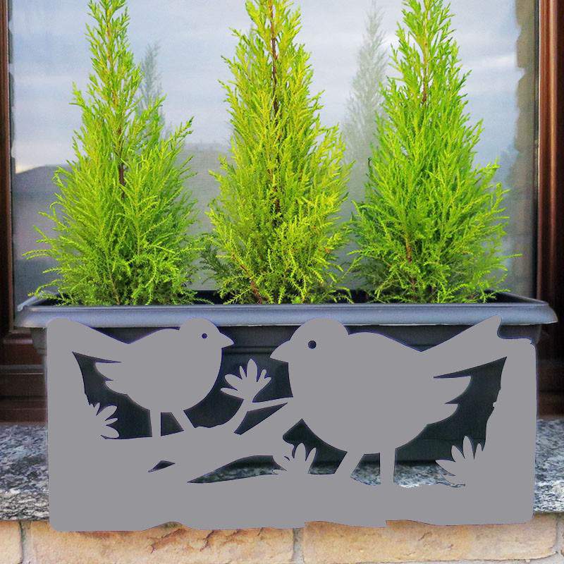 Soporte Jardinera Vasosicuro Pajaros Gris_0